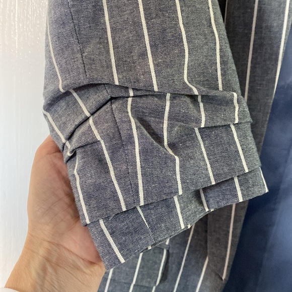 Open front cotton boyfriend blazer - Picture 3 of 6